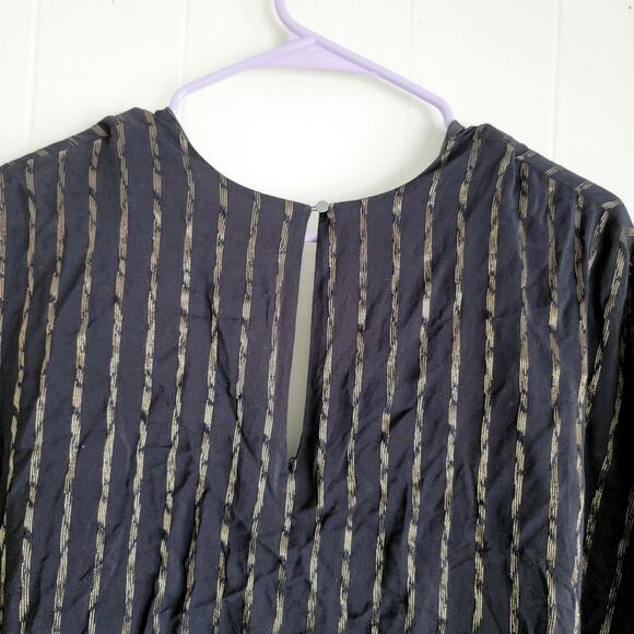 Halston Heritage Faux Wrap Metallic Stripe Romper - Picture 5 of 6